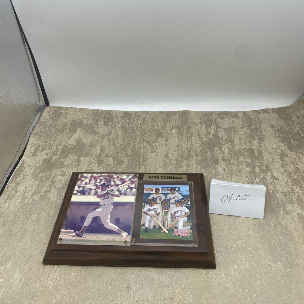 Jose Canseco Single & With Team Members Photo/plaque With Name Plate, 8”X 6”